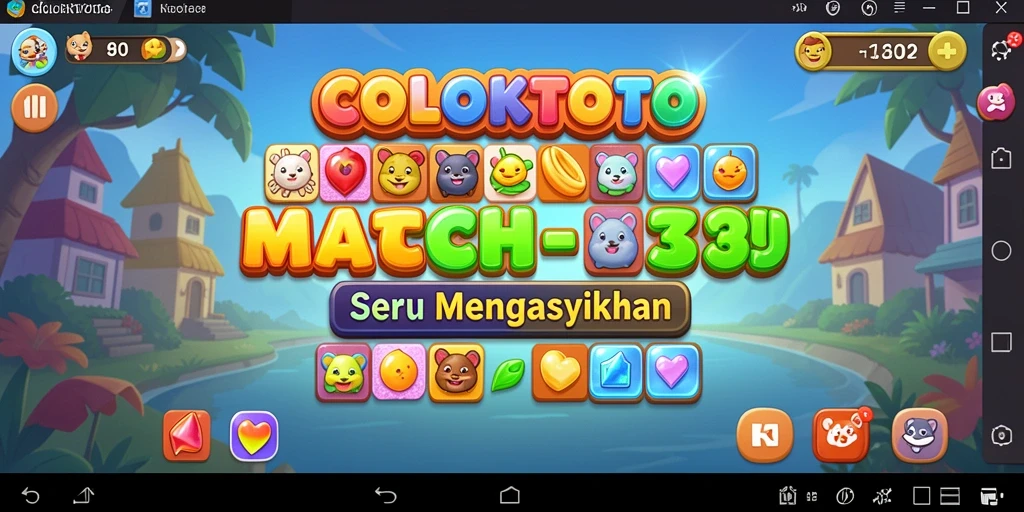 Tampilan permainan Match-3 yang penuh warna dan seru di COLOKTOTO.