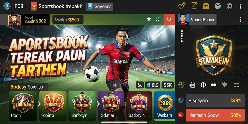 Tampilan gameplay F08 dengan berbagai opsi taruhan olahraga.