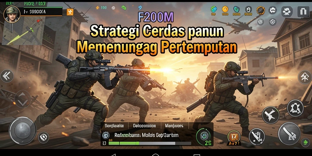 Tampilan gameplay F200M yang menegangkan dan dinamis.