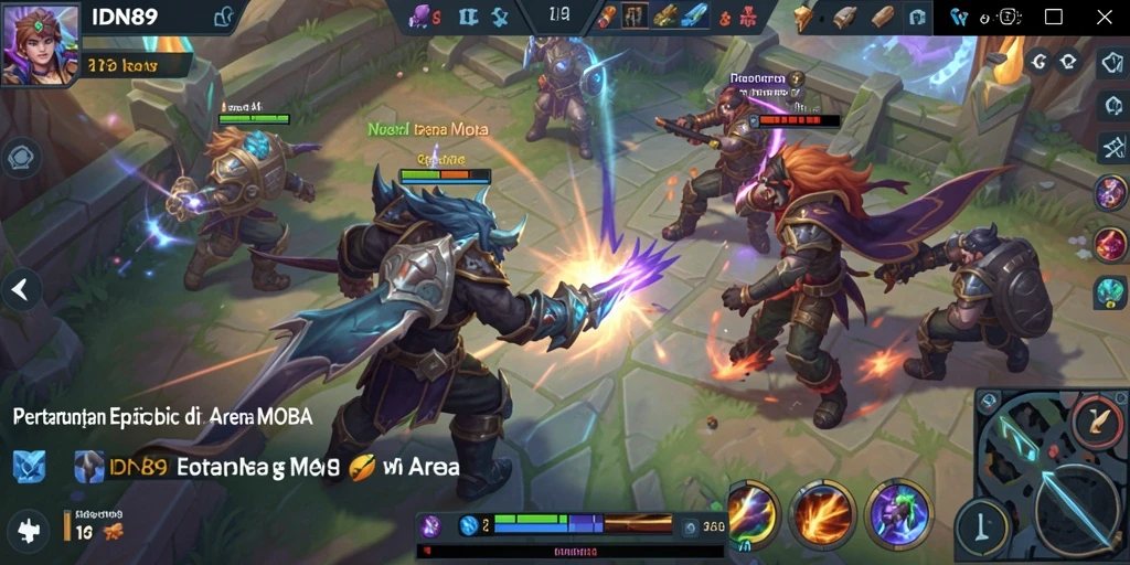 Gameplay intens di arena pertarungan IDN89 dengan karakter unik.
