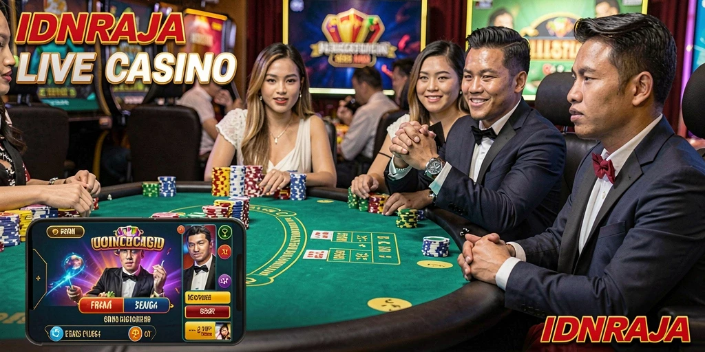 Tampilan gameplay mengesankan di IDNRAJA dengan dealer langsung.