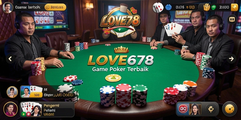 Tampilan gameplay Poker yang menarik dan realistis di LOVE678.