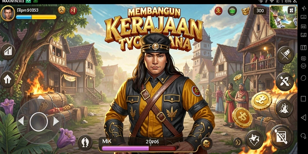 Tampilan utama gameplay MAXWIN303 dengan berbagai bisnis yang dikelola.