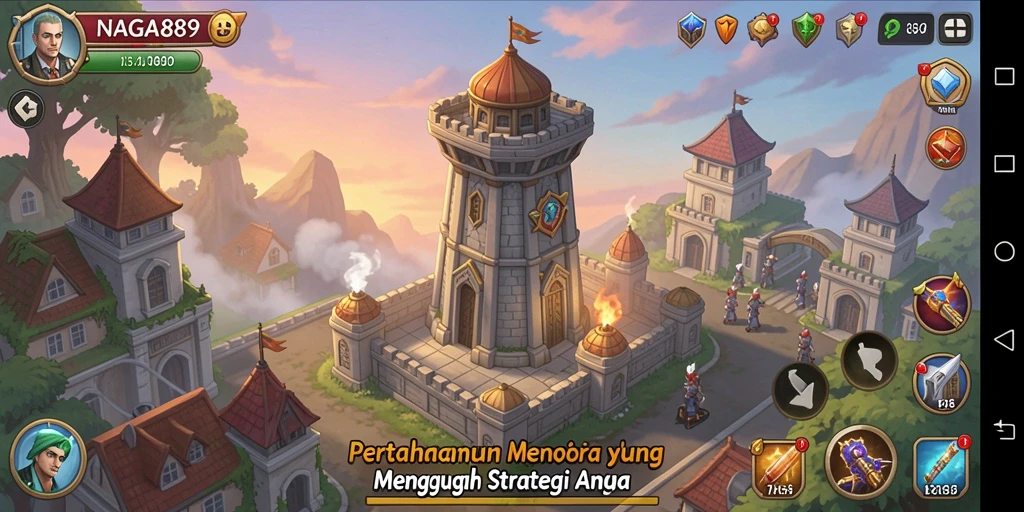 Menampilkan gameplay NAGA889 dengan aksi pertahanan menara yang mendebarkan.