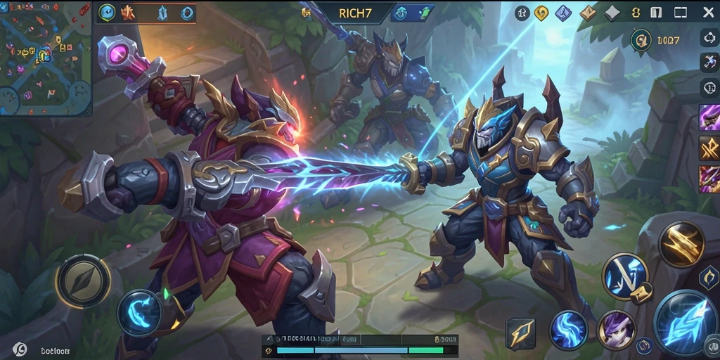 Tampilan memukau dari gameplay RICH7 yang penuh aksi.