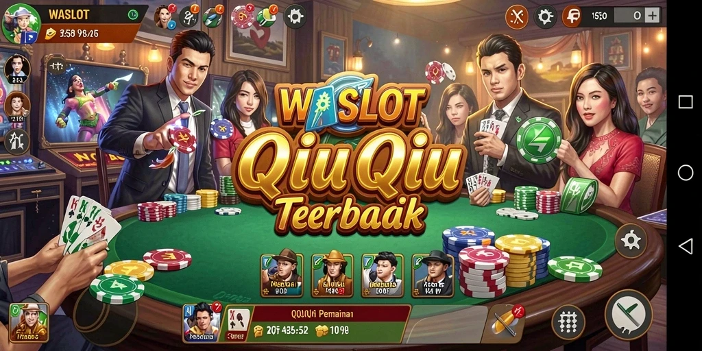 Tampilan permainan QiuQiu WASLOT yang seru dan menarik.